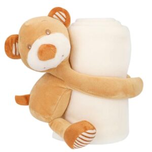 Manta polar personalizable con osito de peluche